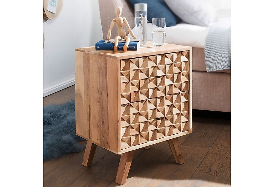 FINEBUY Nachtkonsole FB50996 Nachttisch Massiv Boxspringbett Nachtkästchen günstig online kaufen