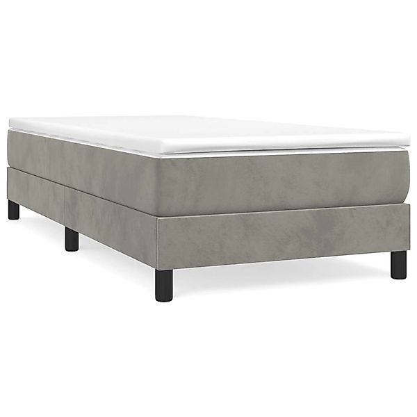 vidaXL Boxspringbett Hellgrau 100x200 cm Samt1388320 günstig online kaufen