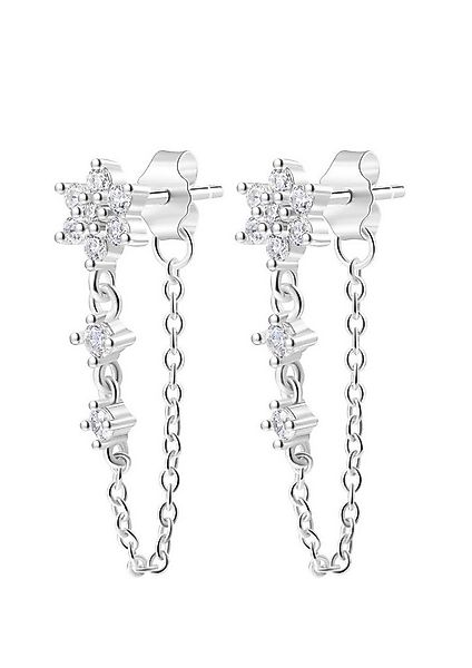 Hey Happiness Paar Ohrhänger Silber 925 Damen Zirkonia, Kette Ohrringe 18 R günstig online kaufen