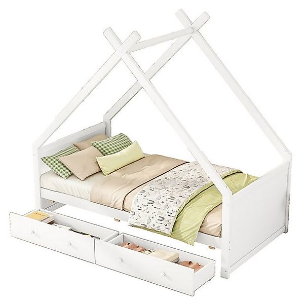 OKWISH Kinderbett Einzelbett Stauraumbett Hausbett, zwei Ablagefächer (mini günstig online kaufen