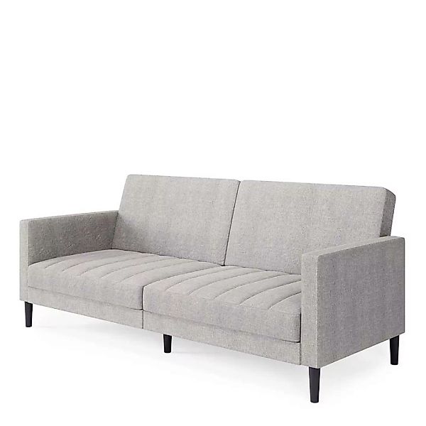 Sofa Webstoff hellgrau mit Rücken Klappmechanik 200 cm breit günstig online kaufen