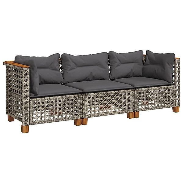 vidaXL Loungesofa Gartensofa mit Kissen 3-Sitzer günstig online kaufen