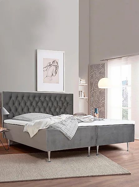 PLACES OF STYLE Boxspringbett "Exclusive" inkl. Topper, 3 Breiten, 3 Härteg günstig online kaufen