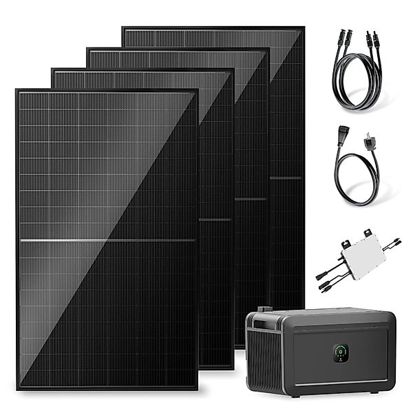 Solakon Balkonkraftwerk 2000W 800W Solaranlage mit Speicher Steckerfertig K günstig online kaufen