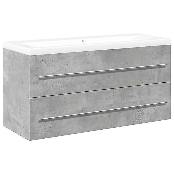 vidaXL Badezimmer-Set 2-tlg. Badmöbel-Set Betongrau Holzwerkstoff, günstig online kaufen