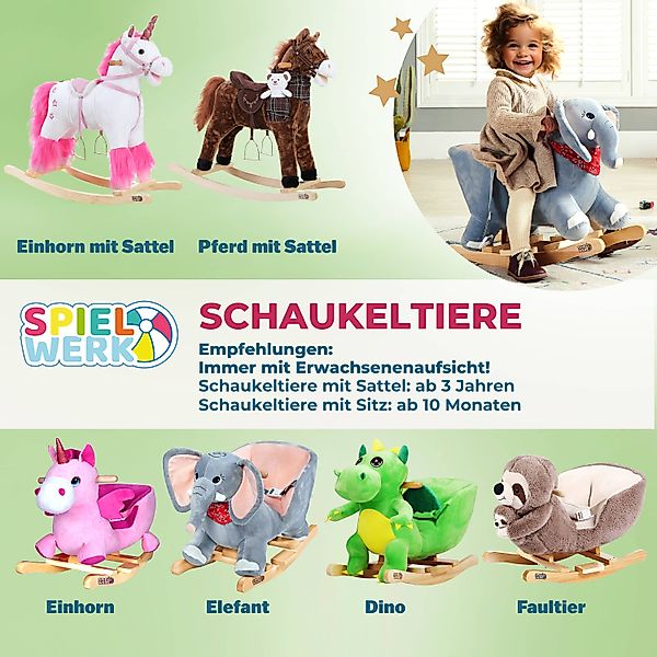 Deuba Schaukeltier Dino, Dinosaurier Schaukeltier Schaukelpferd günstig online kaufen