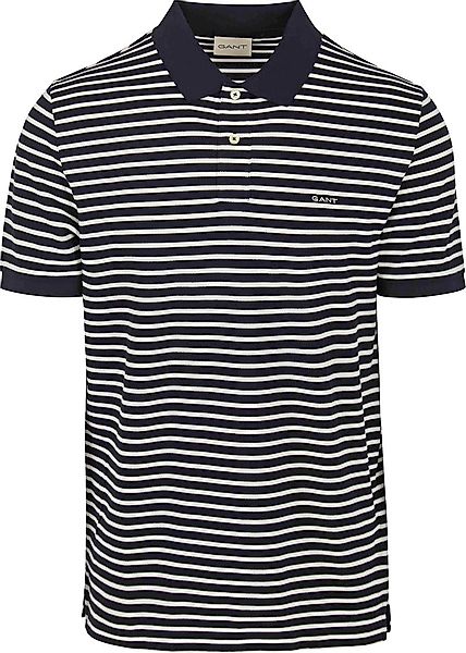 Gant Poloshirt Pique Marineblau gestreift - Größe XXL günstig online kaufen