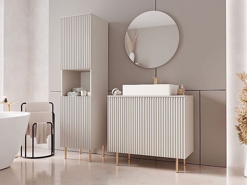 MIRJAN24 Badmöbel-Set Nubia III, (4er-Set, Spiegel, Waschbeckenschrank, Was günstig online kaufen