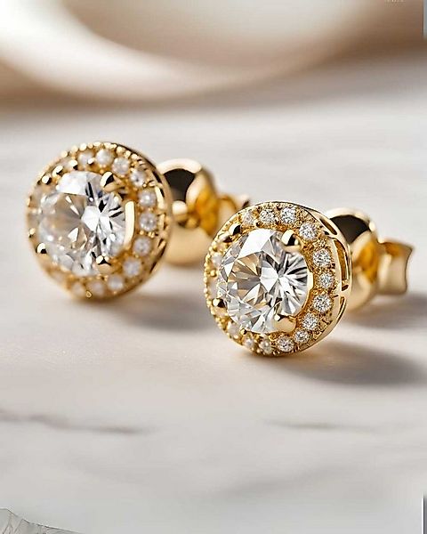 DANIEL CLIFFORD Paar Ohrstecker 'Hilde' Damen Ohrringe 925 Silber 14k vergo günstig online kaufen