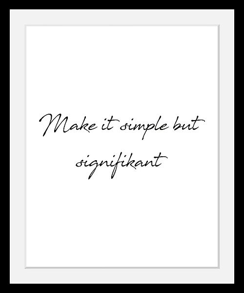 queence Bild »Simple«, Schwarz-Weiß-Schriftzug-Motivationsbilder-Spa-Spa Bi günstig online kaufen