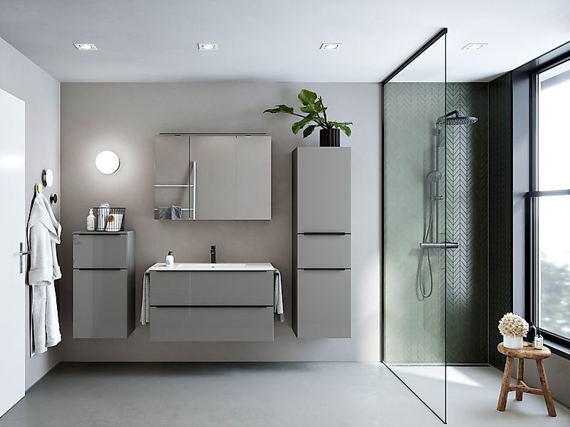 nobilia® Badmöbel-Set Levere, (4-St., vormontiert, mit günstig online kaufen