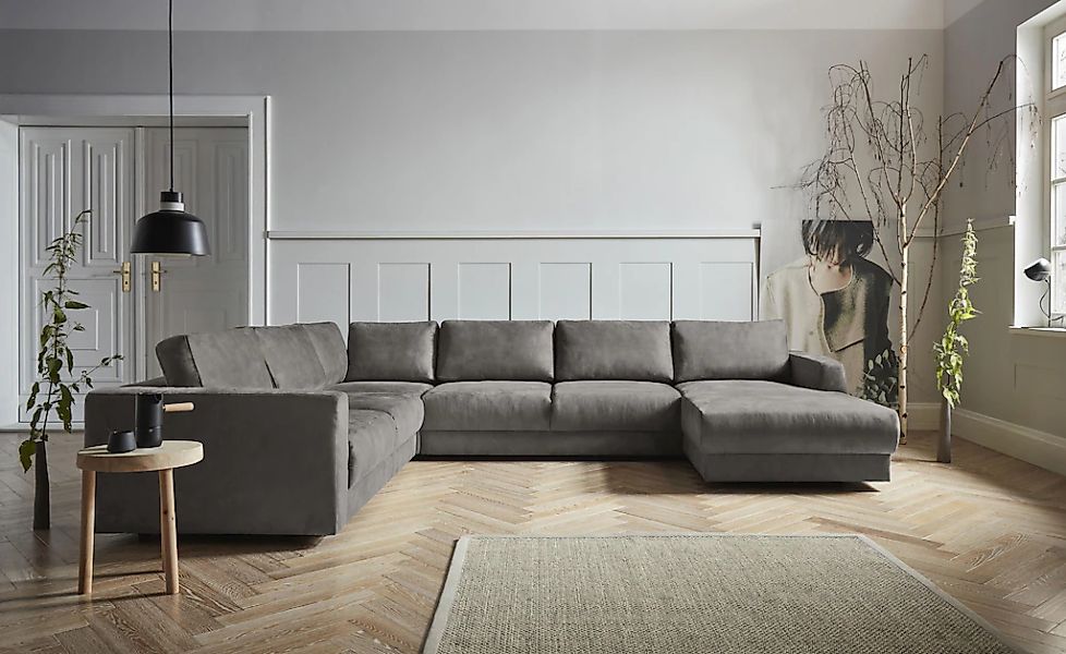 Home affaire Wohnlandschaft "Hobro U-Form" in 3 Bezugsqualitäten in vielen günstig online kaufen