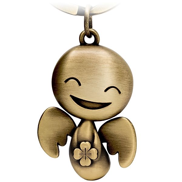 FABACH Schlüsselanhänger Schutzengel Happy mit Kleeblatt günstig online kaufen