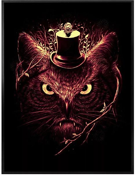 Wall-Art Poster "Nicebleed Meowl Katze Eule Magie", Tiere, (1 St.) günstig online kaufen