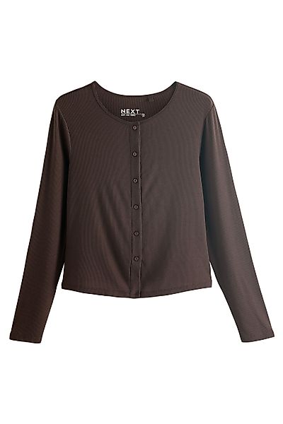 Next Strickjacke Gerippte geknöpfte Strickjacke mit günstig online kaufen