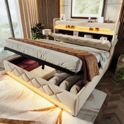 HAUSS SPOLE Polsterbett 140x200, Stauraum Kopfteil günstig online kaufen