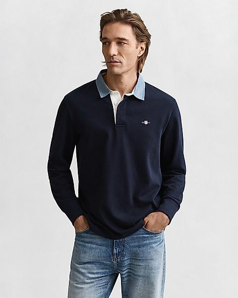 Gant Langarm-Poloshirt REG CHAMBRAY HEAVY RUGGER günstig online kaufen
