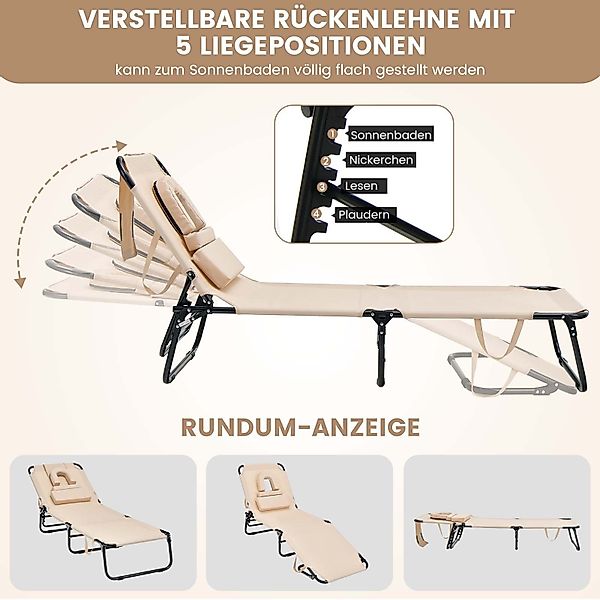 COSTWAY Gartenliege Sonnenliege, 1 St., mit günstig online kaufen