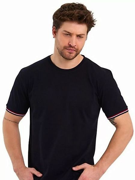 COMEOR T-Shirt Basic Herren Kurzarm Rundhalls (Packung, 1-tlg) mit gestreif günstig online kaufen