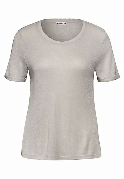 STREET ONE T-Shirt - Schimmerndes  Kurzarmshirt - Shiny T-Shirt günstig online kaufen
