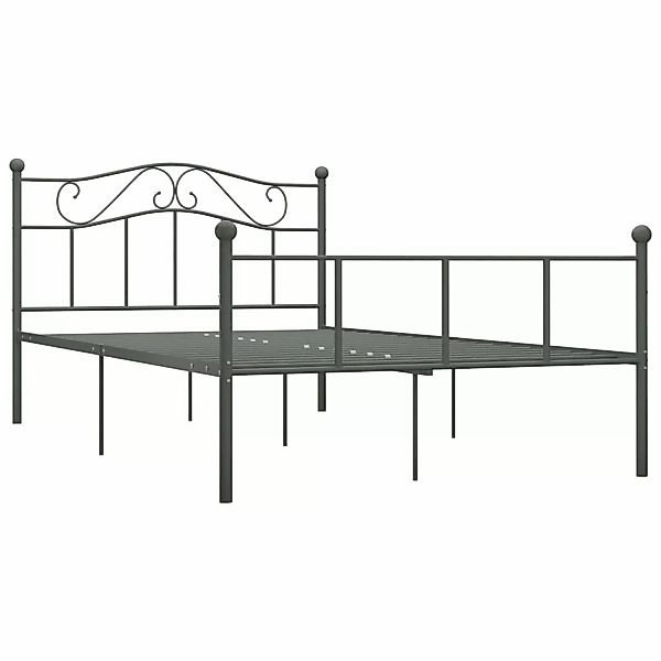Bettgestell Grau Metall 160×200 Cm günstig online kaufen