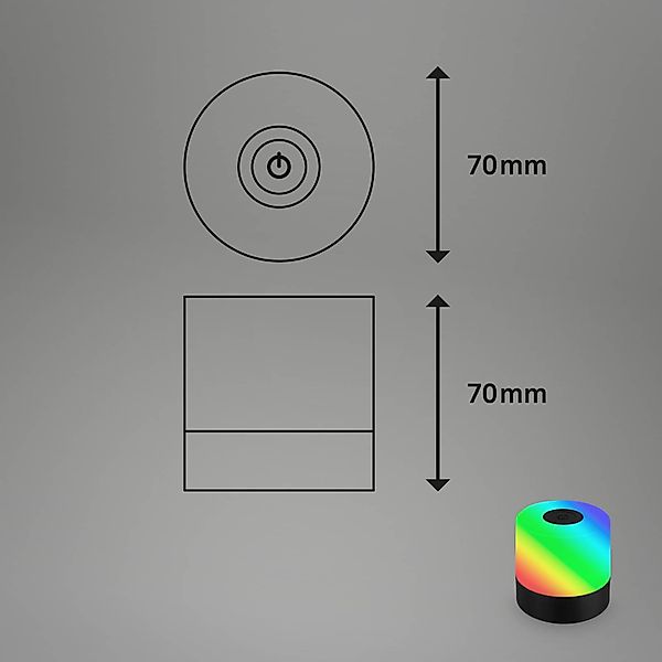 LED-Akku-Tischleuchte Smal, schwarz, RGBW, Kunststoff, 7 cm günstig online kaufen