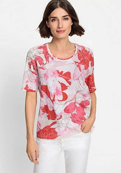 Olsen Rundhalsshirt mit Allover-Blütenprint günstig online kaufen