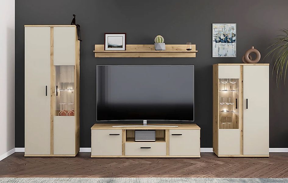 HBZ Wohnwand "Kanada Wohnwand, BxHxT 340x196x40", (4 St.), Breite 340cm, Un günstig online kaufen