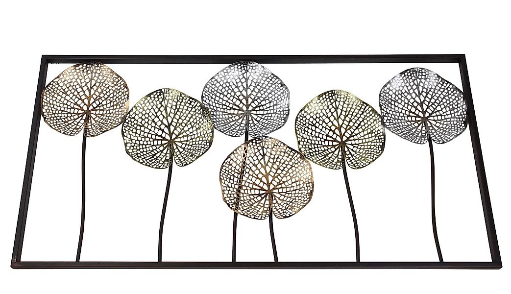 Dekoleidenschaft Wandbild "Lotus" aus Metall, 100x50 günstig online kaufen
