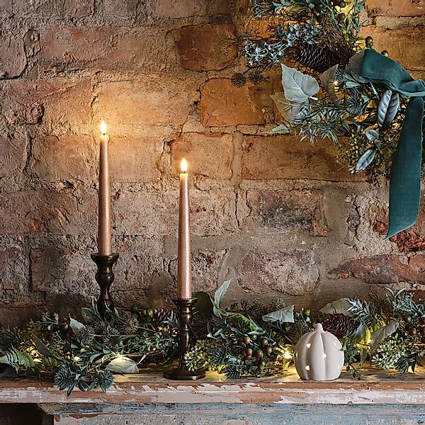 8er Set TruGlow® LED Stabkerzen Echtwachs kupferfarben günstig online kaufen