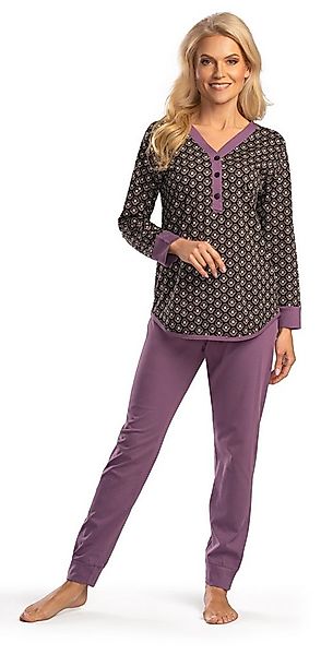 Consult-Tex Pyjama Damen Langarm Pjama, Schlafanzug mit Knopfleiste (Packun günstig online kaufen