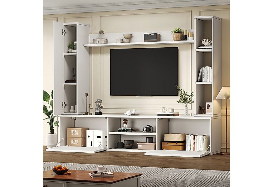 Odikalo Wohnwand Mediawand inkl.TV-Board,Standregal,2 Wandregal, (180x35x33 günstig online kaufen