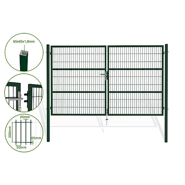 Casanoov Razo Grünes Netz Schwingtor  3 M  H  180 Cm günstig online kaufen