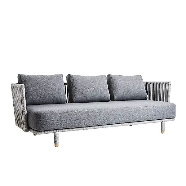 Cane-Line - Moments 3-Sitzer Outdoor Sofa - grau/Stoff Cane-line SoftTouch® günstig online kaufen