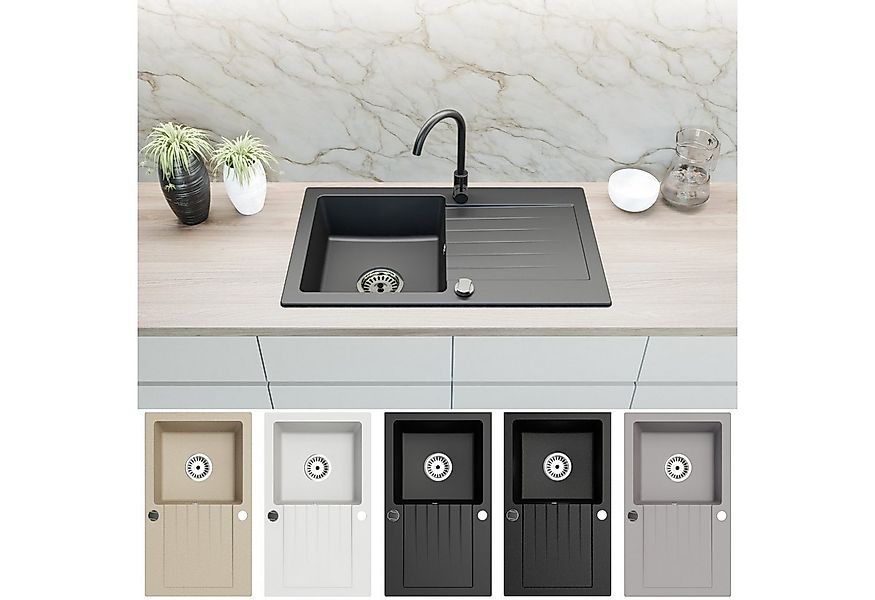 Faizee Möbel Granitspüle Faizee Home, Granitspüle mit Armatur – Set inkl. S günstig online kaufen