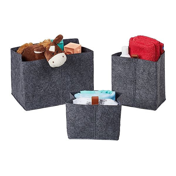 relaxdays Aufbewahrungsbox Aufbewahrungskorb Set in 3 günstig online kaufen