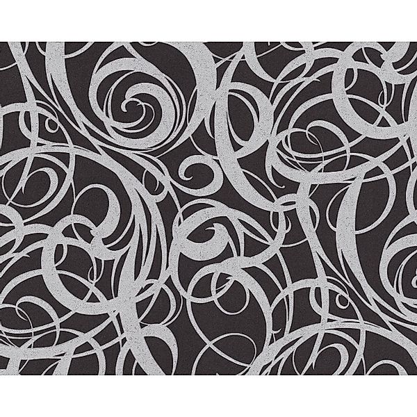 EDEM 81136BR29 Grafik Tapete metallische Akzente Anthrazit Silber 1,06 m x günstig online kaufen