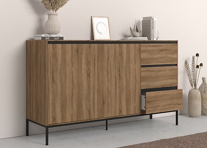 INOSIGN Sideboard »Bari«, Kommode mit 2 Türen und 3 Schubkästen, Breite 140 günstig online kaufen