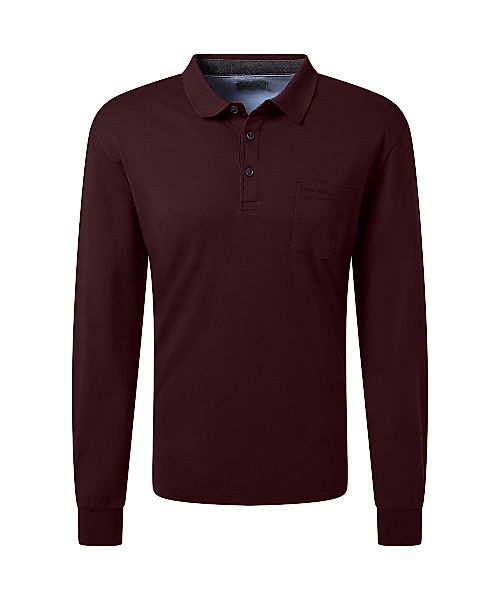 Pierre Cardin Langarm-Poloshirt Brusttasche mit Marken- Applikation günstig online kaufen