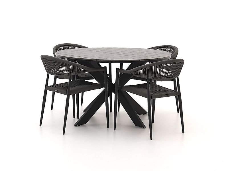 Manifesto Belpasso/Fidenza ø 126 cm Gartenmöbel-Set 5-teilig stapelbar günstig online kaufen