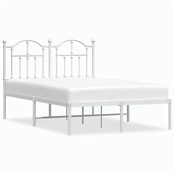 vidaXL Bettgestell mit Kopfteil Metall Weiß 120x200 cm Modell 21846384 günstig online kaufen