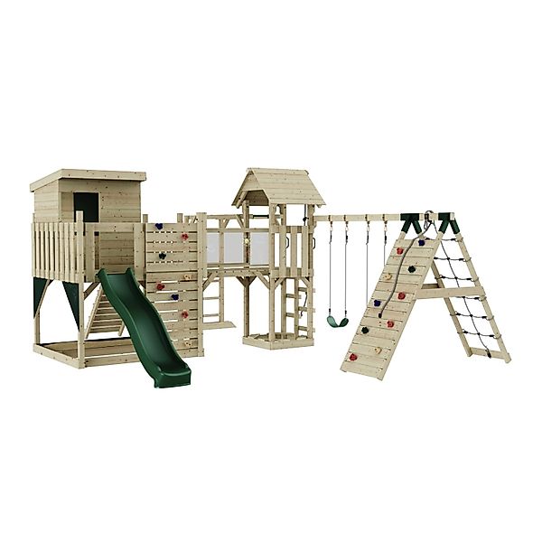 OutdoorToys Spielturm Lars mit Kinderschaukel Dunkelgrün günstig online kaufen