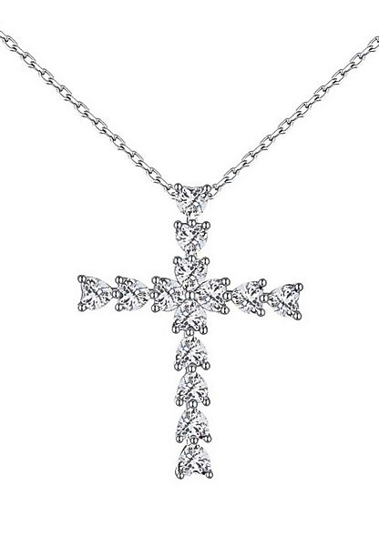 BRELLATO Kreuzkette Damen Halskette Kreuz-Anhänger, Kristall-Herzen (Set, 1 günstig online kaufen