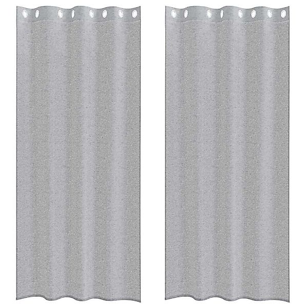 vidaXL Vorhang Voile-Vorhang 2 pcs Dunkelgrau günstig online kaufen