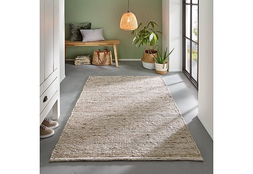 TaCa Home Wollteppich Gewalkter Handweb Woll-Teppich, rechteckig, Höhe: 10 günstig online kaufen