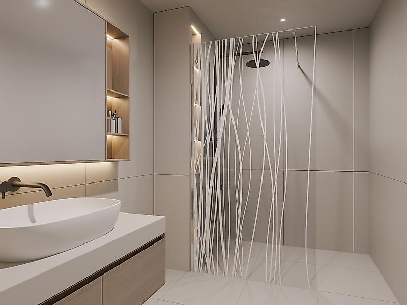 Duschtrennwand Seitenwand italienische Dusche - 140 x 200 cm - DANNA günstig online kaufen