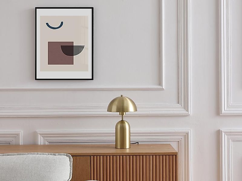 Tischlampe Pilzform – gebürstetes Messing – Ø 20 x H 35,5 cm – Gold – TANTA günstig online kaufen