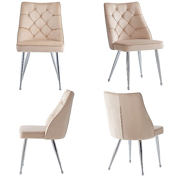 MODFU Esszimmerstuhl Loungesessel,Kosmetikstuhl (Luxus Samt-Esszimmerstühle günstig online kaufen