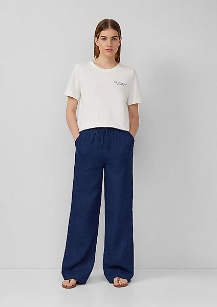 s.Oliver Chinos Hose Indigo dyed Wide-Leg-Hose mit Elastikbund günstig online kaufen