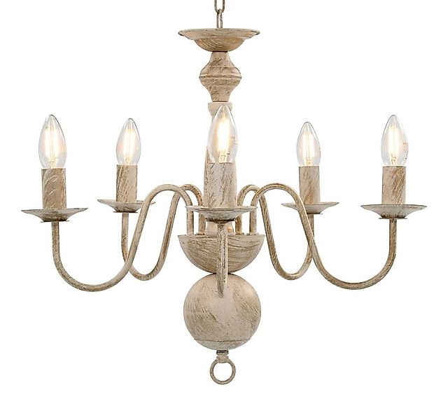 vidaXL Kronleuchter, Kronleuchter Antik Weiß 5×E14-Glühbirnen günstig online kaufen